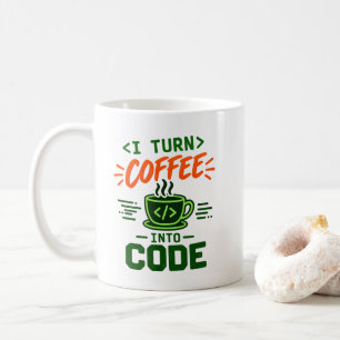 Programmierer IT Humor Ich verwandle Kaffee in Cod Kaffeetasse