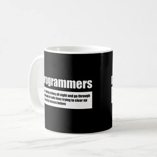 Programmierer Kaffeetasse (Vorderseite Links)