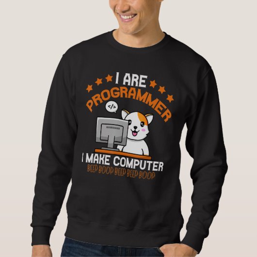 Programmierer Katze Tier Codierungsteam Ingenieur Sweatshirt (Vorderseite)
