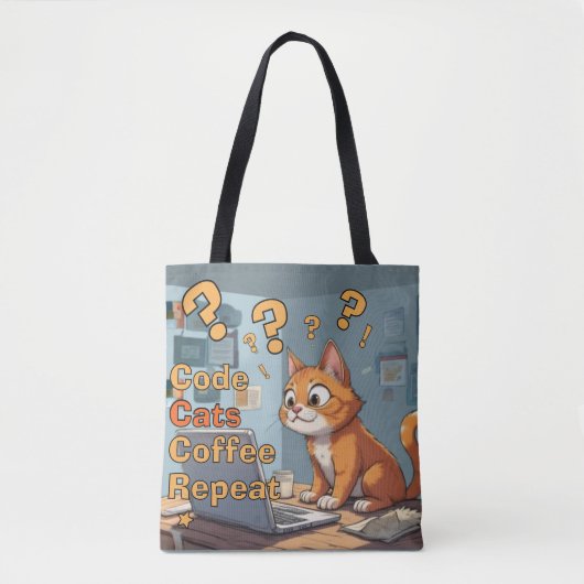 Programmierer Katzen Humor Code, Katzen, Kaffee – Tasche (Vorderseite)