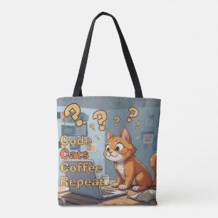 Programmierer Katzen Humor Code, Katzen, Kaffee – Tasche