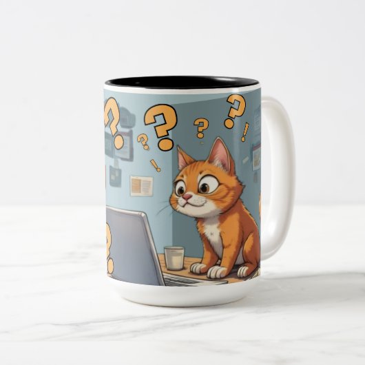 Programmierer Katzen Humor Code, Katzen, Kaffee – Zweifarbige Tasse (VorderseiteRechts)