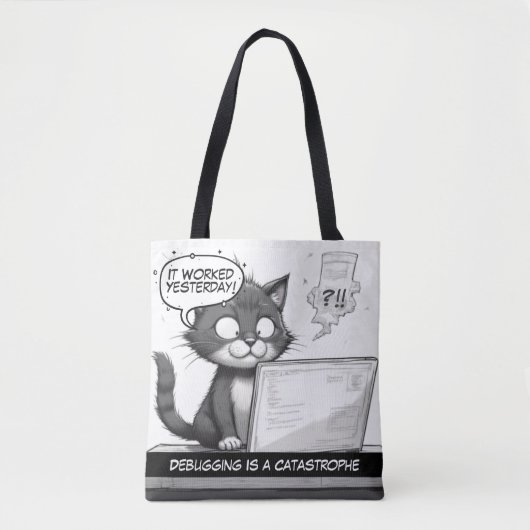 Programmierer-Katzen-Humor-Debugging-ist-eine-Kata Tasche (Vorderseite)