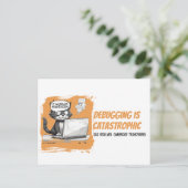 Programmierer Katzen Humor Debugging ist Katastrop Postkarte (Stehend Vorderseite)
