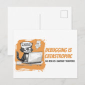 Programmierer Katzen Humor Debugging ist Katastrop Postkarte (Vorne/Hinten)