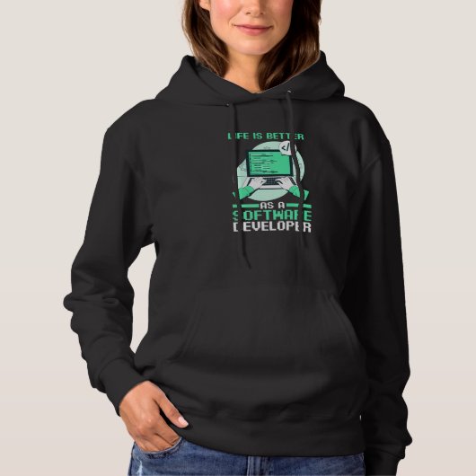 Programmierer kodiert als Softwareentwickler Hoodie (Vorderseite)