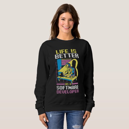 Programmierer kodiert als Softwareentwickler Sweatshirt (Vorne ganz)