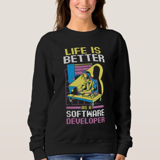 Programmierer kodiert als Softwareentwickler Sweatshirt (Vorderseite)