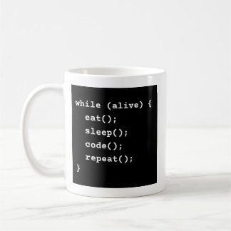 Programmierer-Lebenszyklus-Schleife (While-Schleif Kaffeetasse
