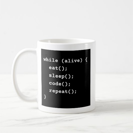 Programmierer-Lebenszyklus-Schleife (While-Schleif Kaffeetasse (Links)