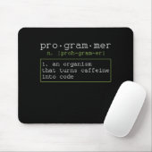 Programmierer liebt Kaffee Erklärung Mousepad (Mit Mouse)