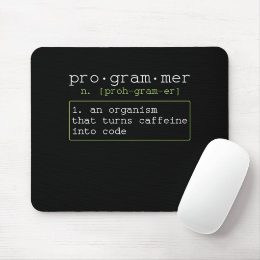 Programmierer liebt Kaffee Erklärung Mousepad (Mit Mouse)