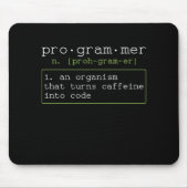 Programmierer liebt Kaffee Erklärung Mousepad (Vorne)