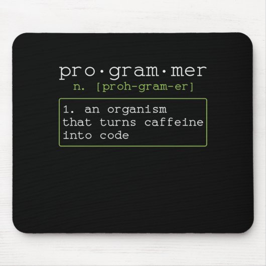 Programmierer liebt Kaffee Erklärung Mousepad (Vorne)