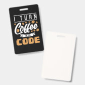 Programmierer machen Kaffee in Code Ausweis (Vorder- & Rückseite)