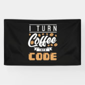 Programmierer machen Kaffee in Code Banner (Horizontal)
