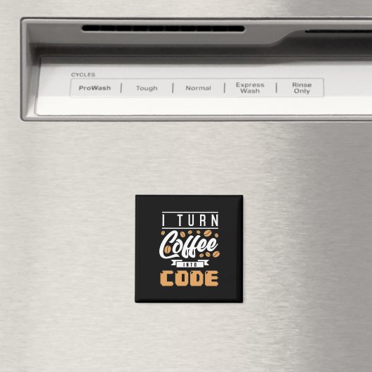Programmierer machen Kaffee in Code Magnet (In Situ (Geschirrspüler))