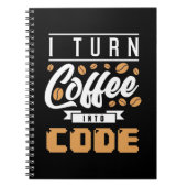Programmierer machen Kaffee in Code Notizblock (Vorderseite)
