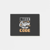 Programmierer machen Kaffee in Code Post-it Klebezettel (Vorderseite)