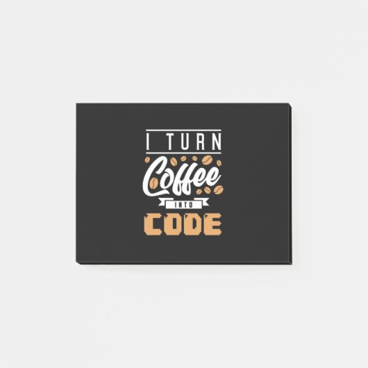 Programmierer machen Kaffee in Code Post-it Klebezettel (Vorderseite)