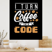Programmierer machen Kaffee in Code Poster (Küche)