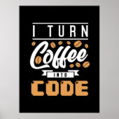 Programmierer machen Kaffee in Code Poster (Vorne)