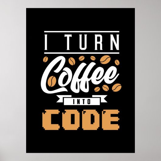 Programmierer machen Kaffee in Code Poster (Vorne)