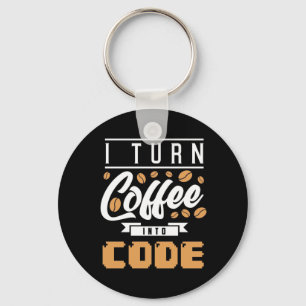 Programmierer machen Kaffee in Code Schlüsselanhänger