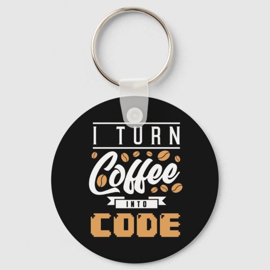 Programmierer machen Kaffee in Code Schlüsselanhänger (Vorderseite)