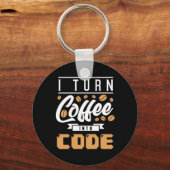 Programmierer machen Kaffee in Code Schlüsselanhänger (Vorderseite)