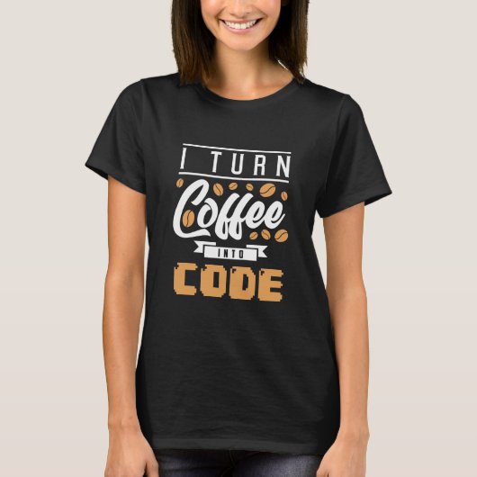 Programmierer machen Kaffee in Code T-Shirt (Vorderseite)