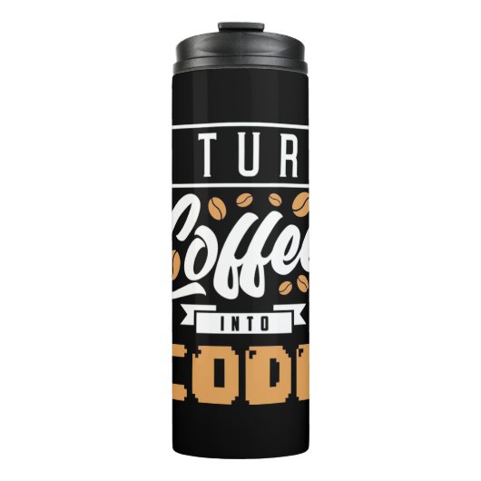 Programmierer machen Kaffee in Code Thermosbecher (Vorderseite)