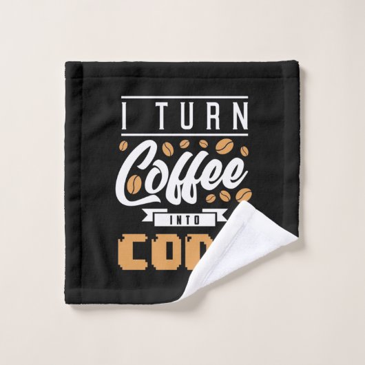 Programmierer machen Kaffee in Code Waschlappen (Waschlappen)