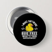 Programmierer machen Software-Fehler kostenlos Button (Vorne & Hinten)