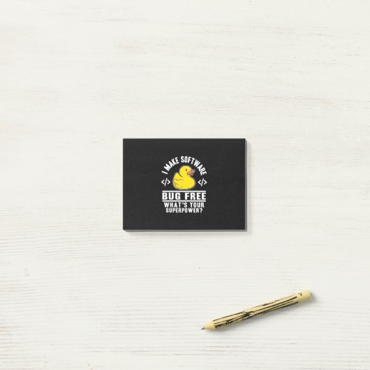 Programmierer machen Software-Fehler kostenlos Post-it Klebezettel (Auf Schreibtisch)