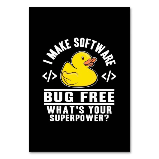 Programmierer machen Software-Fehler kostenlos Tischnummer (Vorderseite)