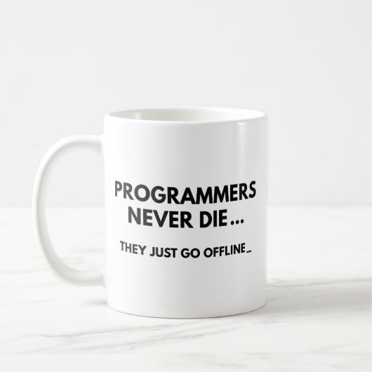 Programmierer nie Die Kaffeetasse (Links)