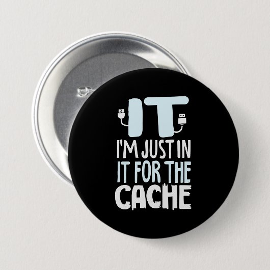 Programmierer nur in IT für den Cache Button (Vorne & Hinten)