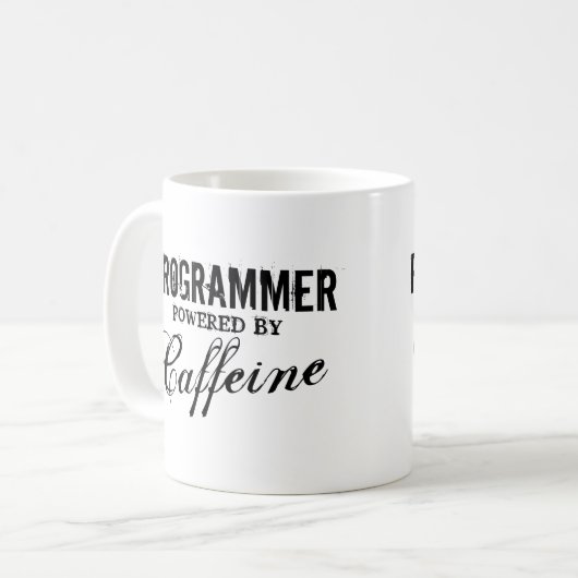 Programmierer-Power durch Koffeinkaffee-Tasse Kaffeetasse (Vorderseite Links)
