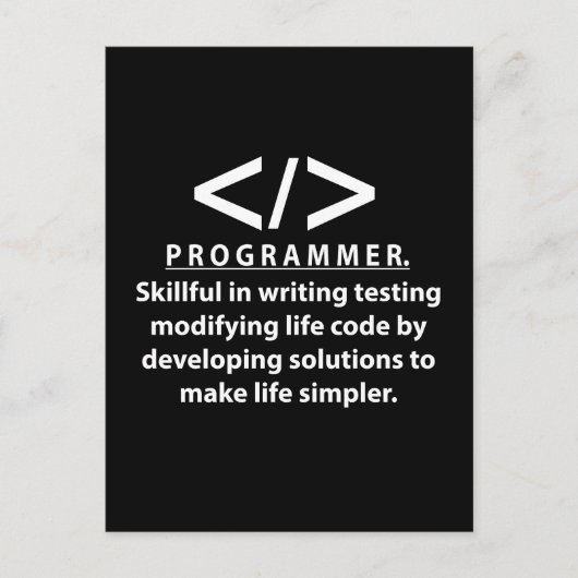 Programmierer-Programmier Postkarte (Vorderseite)