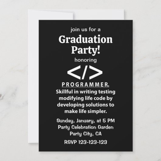 Programmierer-Programmieren Entwickler-Programmier Einladung (Vorderseite)