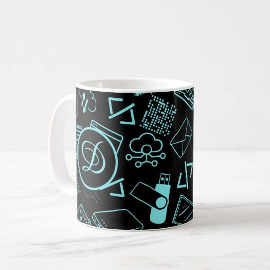 Programmierer programmieren Technologie blau Kaffeetasse (Vorderseite Links)