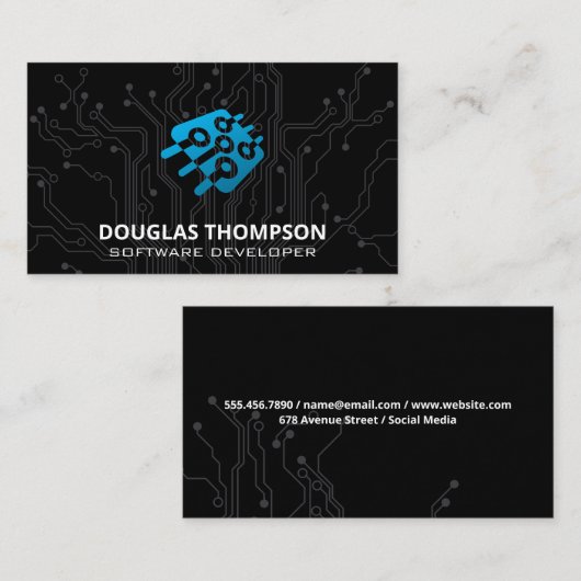Programmierer | Schalttafel | Mikrochip Visitenkarte (Vorne/Hinten)