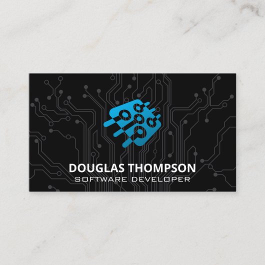 Programmierer | Schalttafel | Mikrochip Visitenkarte (Vorderseite)
