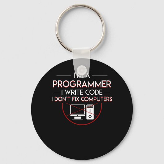 Programmierer schreiben Code, der den Computer nic Schlüsselanhänger (Vorderseite)
