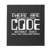 Programmierer schreiben Code ohne Fehler Notizblock (Vorderseite)