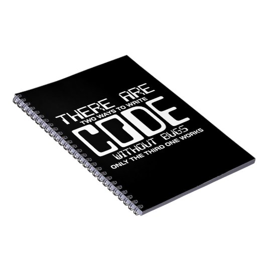 Programmierer schreiben Code ohne Fehler Notizblock (Rechte Seite)