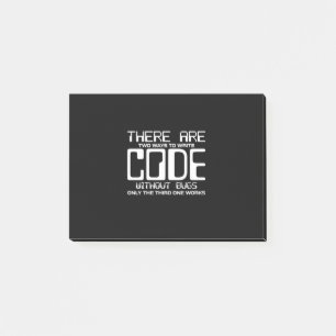 Programmierer schreiben Code ohne Fehler Post-it Klebezettel