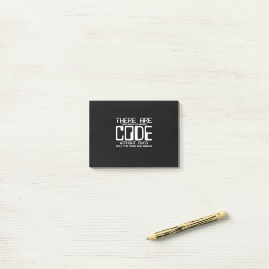 Programmierer schreiben Code ohne Fehler Post-it Klebezettel (Auf Schreibtisch)