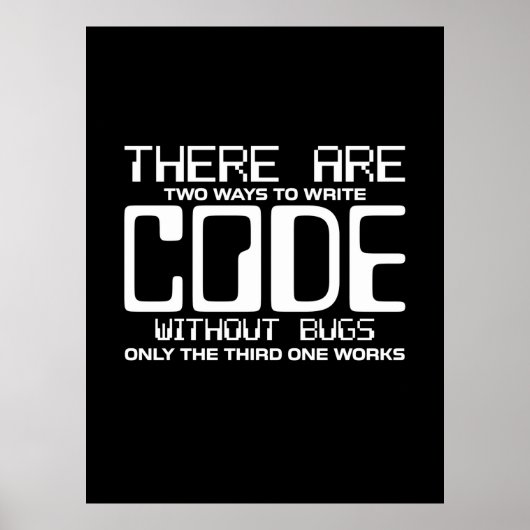Programmierer schreiben Code ohne Fehler Poster (Vorne)